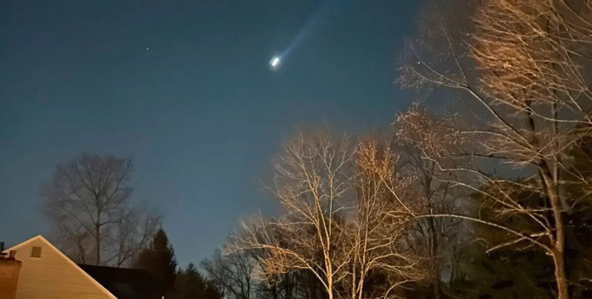Multiple drones over Bernardsville, N.J., on Dec. 5, 2024. (Brian Glenn/TMX via AP)