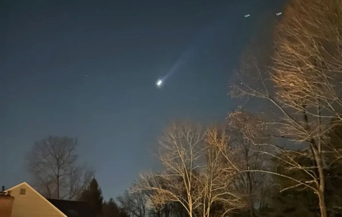 Multiple drones are seen over Bernardsville, N.J., on Dec. 5, 2024 (Brian Glenn/TMX via AP)