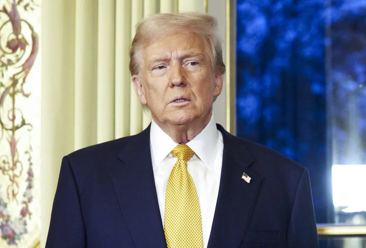 U.S. President-Elect Donald Trump at the Elysee Palace in Paris, France, on Dec. 7, 2024. (Oleg Nikishin/Getty Images)