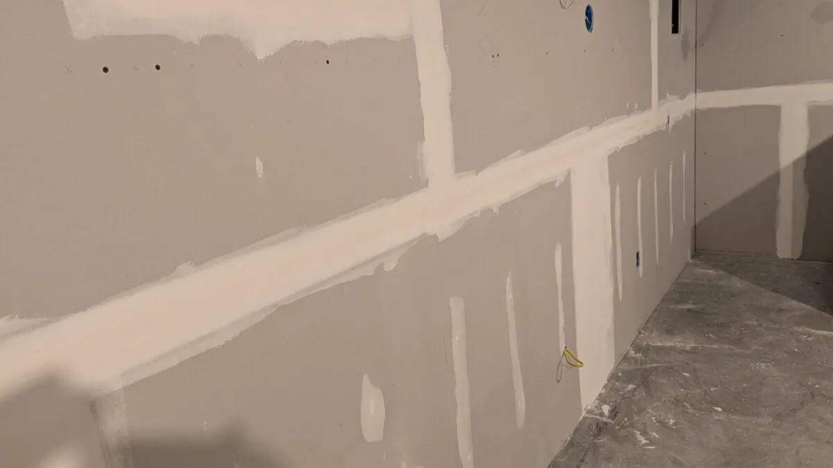 This drywall has been taped with an amazing fiberglass tape that works just like reinforcing steel in concrete. The premixed joint compound is easy to work with. (Tim Carter/Tribune Content Agency/TNS)