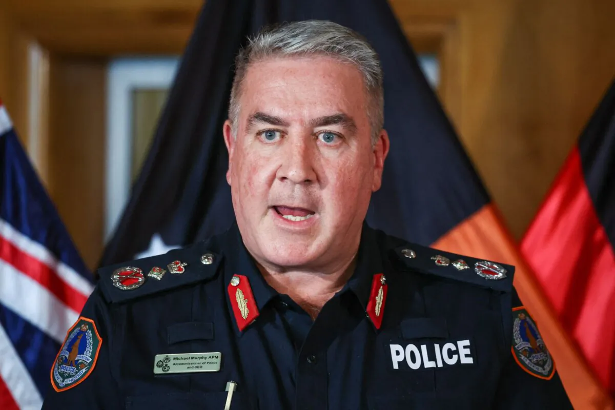 Michael Murphy, the Northern Territory's police commissioner, speaks during a press conference in Darwin on Aug. 28, 2023. (David Gray/AFP via Getty Images)