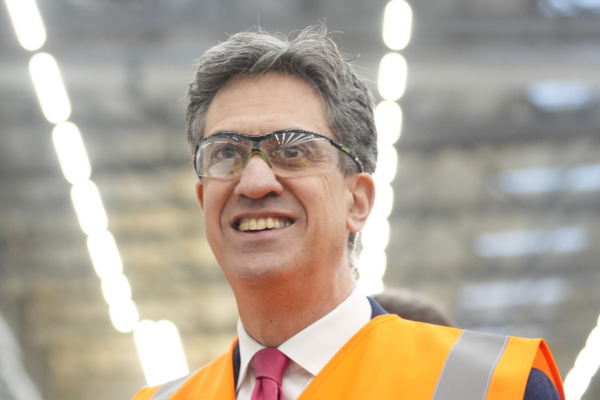Energy Security and Net Zero Secretary Ed Miliband during a visit to the Siemens Energy turbine factory to launch the clean power 2030 action plan in Hull, England, on Dec. 13, 2024. (Danny Lawson/PA Wire)