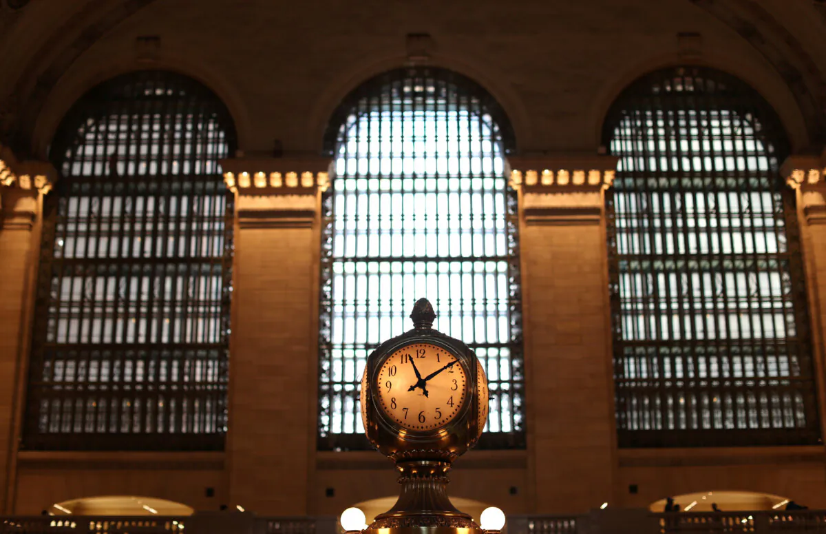 The Grand Central Terminal Clock in the Main Concourse inside Grand Central Terminal train station in Manhattan, New York, on May 27, 2021. (Mike Segar/Reuters)