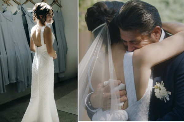 Bride Surprises Father by Wearing Late Mother's Wedding Dress: VIDEO