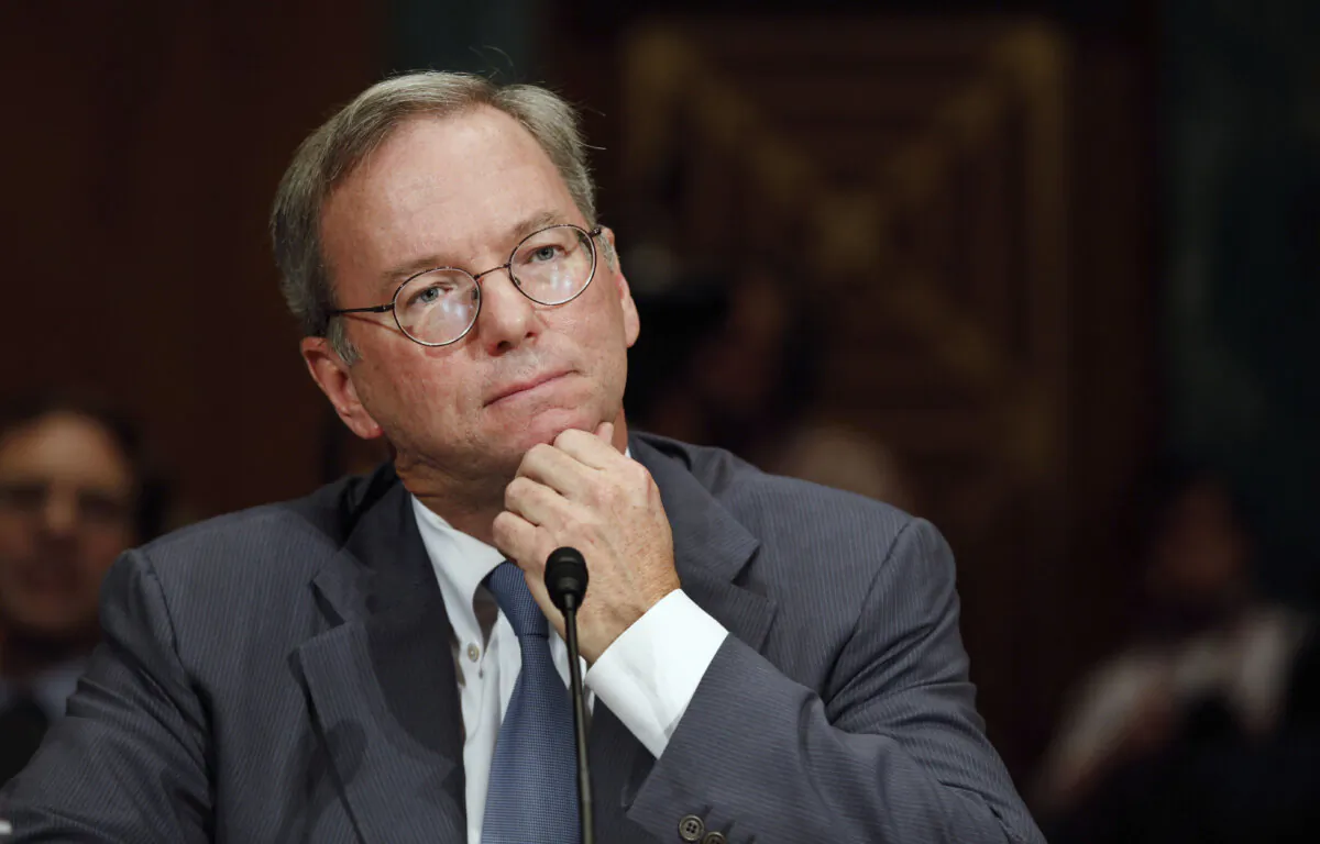 Google Executive Chairman Eric Schmidt testifies before the Senate Judiciary Committee's Antitrust, Competition Policy and Consumer Rights Subcommittee on Capitol Hill, in Washington, D.C., on Sept. 21, 2011. (Chip Somodevilla/Getty Images)