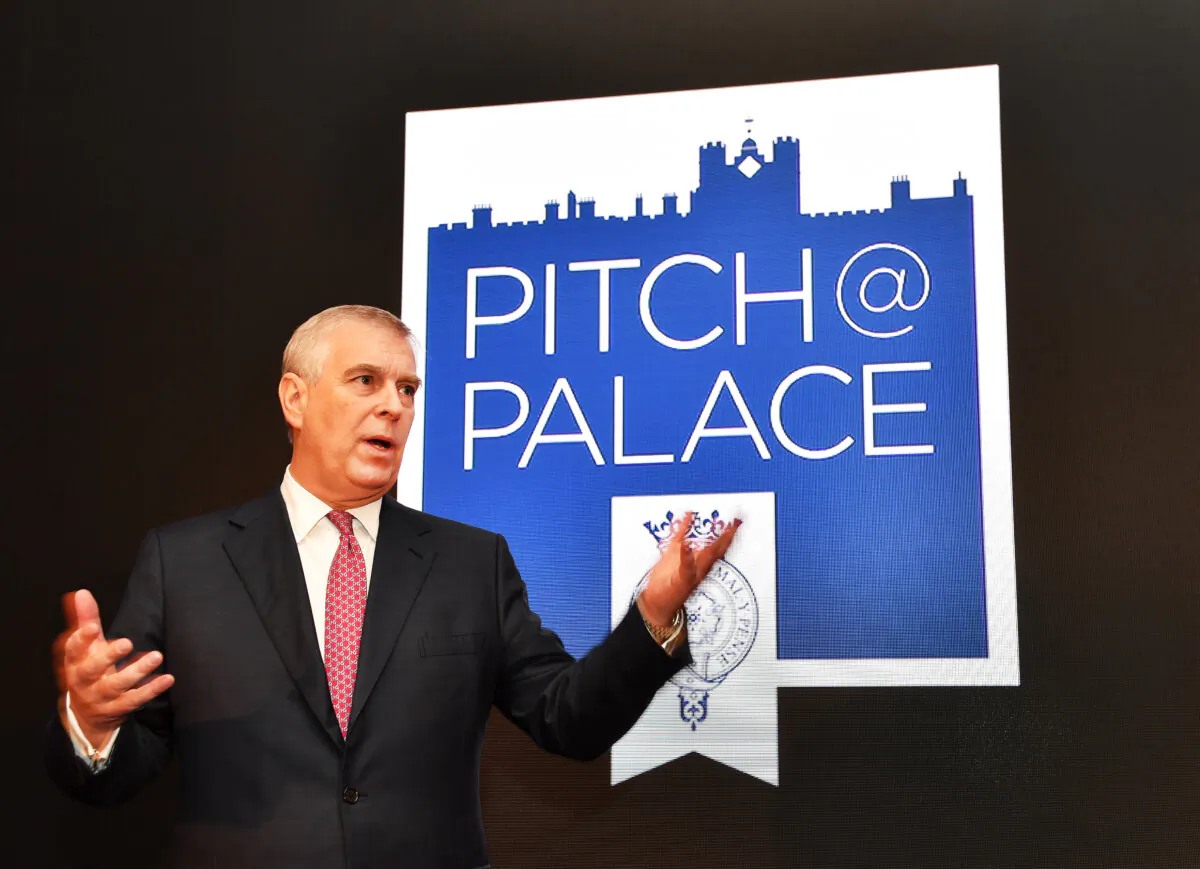 The Duke of York speaks during a Pitch@Palace event, an initiative launched in 2014 to support entrepreneurs, at St. James's Palace in London on Dec. 12, 2019. (John Stilwell/PA)