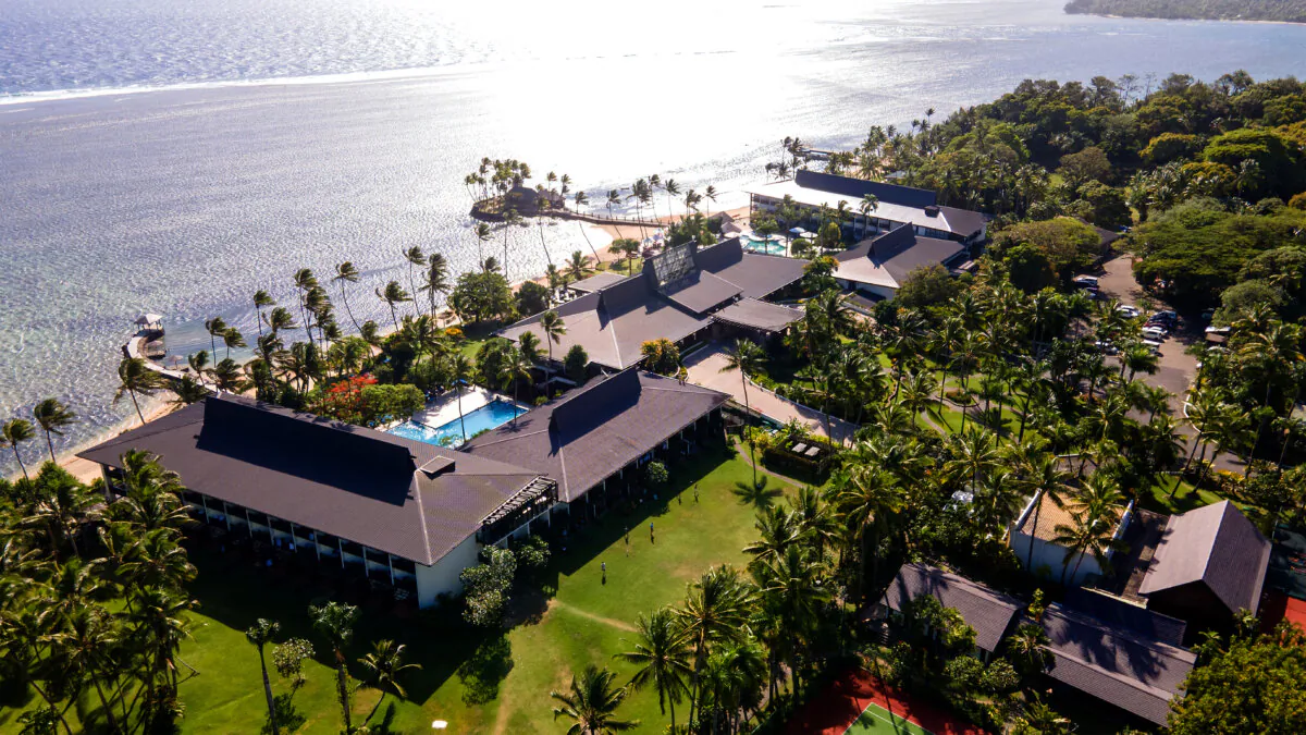 The five-star Warwick Fiji resort on the Coral Coast, about 70 kilometers west of capital city Suva, Fiji, on Dec. 16, 2024. (Leon Lord/AFP via Getty Images)