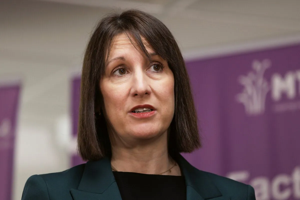 Britain's Chancellor of the Exchequer Rachel Reeves speaks to members of the media after a tour of Maidstone Hospital in southeast England on Dec. 10, 2024. (Dan Kitwood/Pool/AFP via Getty Images)
