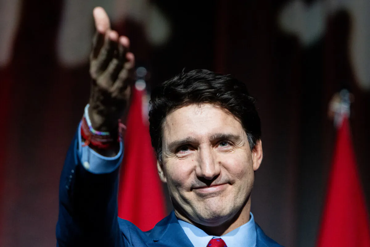 Prime Minister Justin Trudeau delivers remarks during a National Caucus holiday event in Ottawa, on Dec. 17, 2024. (Spencer Colby/The Canadian Press)