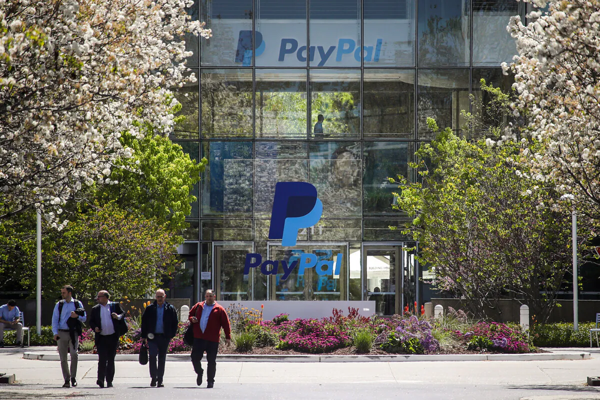 PayPal's headquarters in San Jose, Calif., on April 9, 2018. (Justin Sullivan/Getty Images)