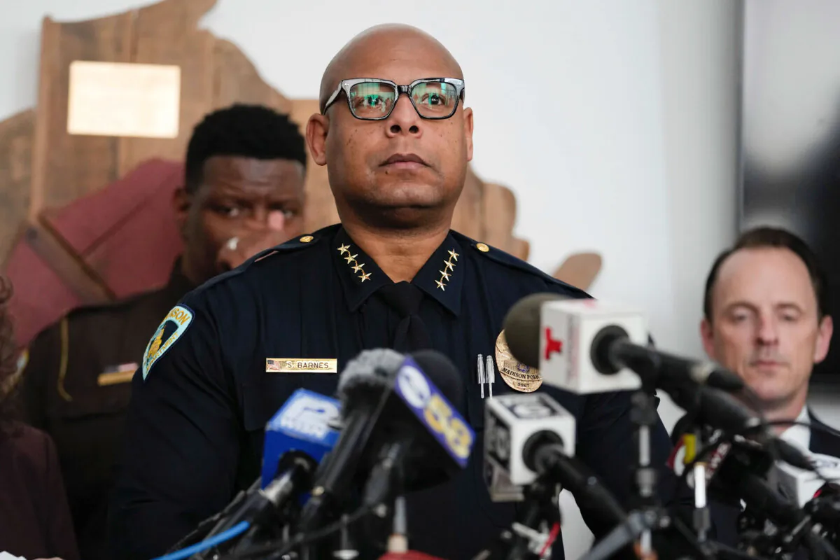 Madison Police Chief Shon F. Barnes speaks at a news conference in Madison, Wis., on Dec. 17, 2024. (Nam Y. Huh/AP Photo)
