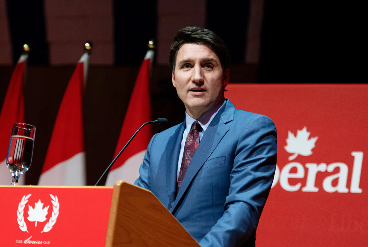 Prime Minister Justin Trudeau speaks during a Laurier Club Holiday Party event in Gatineau, Que., on Dec. 16, 2024. (The Canadian Press/Spencer Colby)