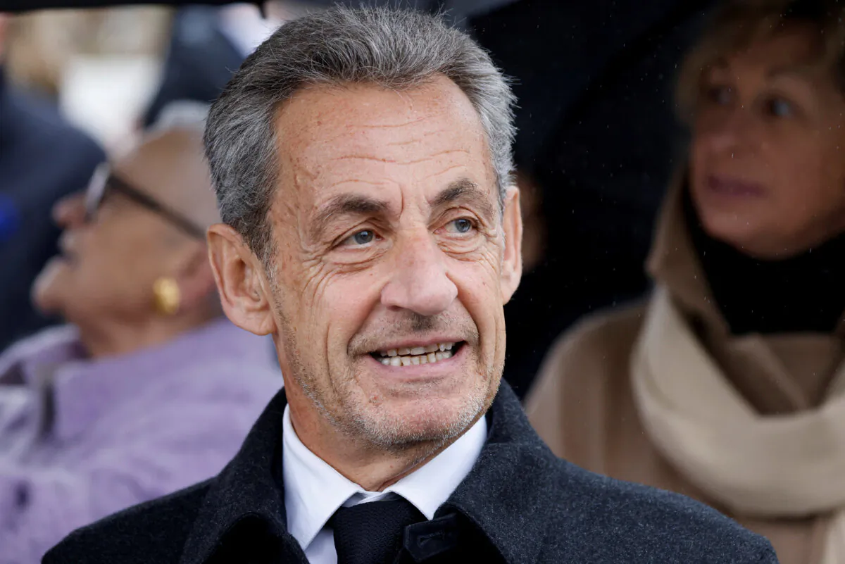 Former French President Nicolas Sarkozy looks on as he attends commemorations marking the 106th anniversary of the Nov. 11, 1918, Armistice, ending World War I (WWI), on the Place de l'Etoile, in Paris on Nov. 11, 2024. (Ludovic Marin/Reuters) 