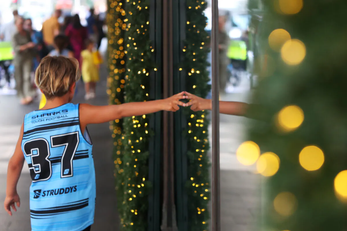 People visit the Christmas display windows at David Jones in the central business district (CBD) in Sydney, Australia on Dec. 6, 2024. (Lisa Maree Williams/Getty Images)