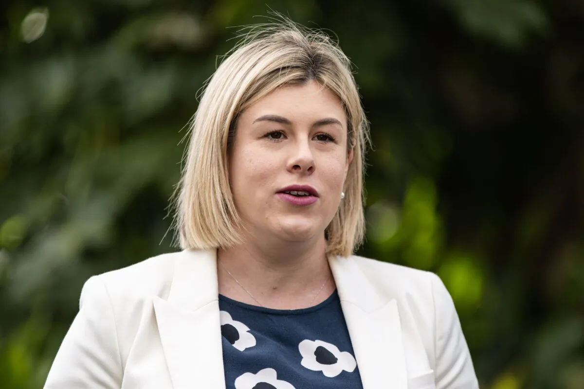 Victorian Opposition Leader Jess Wilson speaks to the media during a press conference at Parliament House in Melbourne, Australia on Aug. 15, 2024. (AAP Image/Diego Fedele)