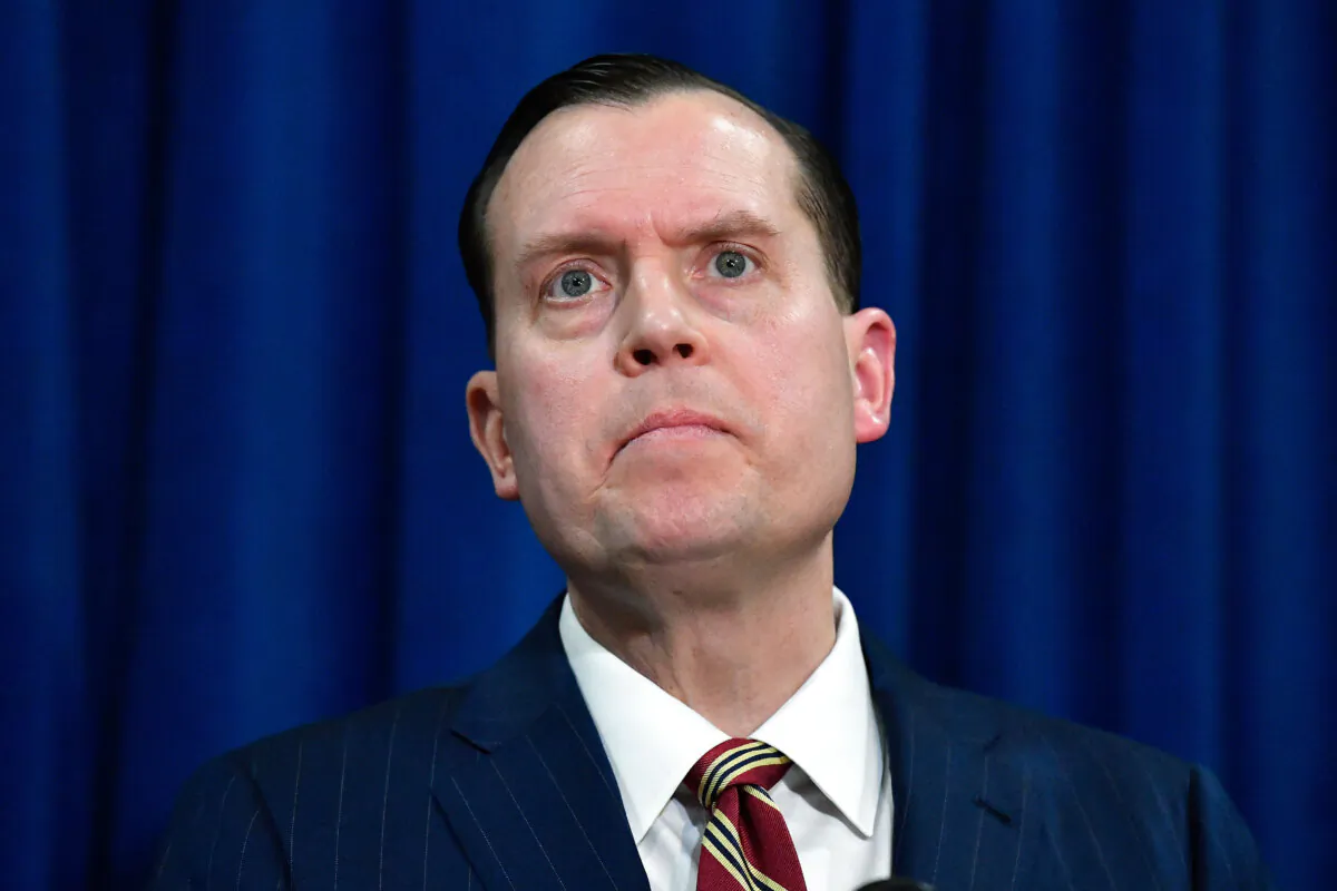 Kentucky Attorney General Russell Coleman speaks in Frankfort, Ky., on Jan. 2, 2024. (Timothy D. Easley/AP Photo)