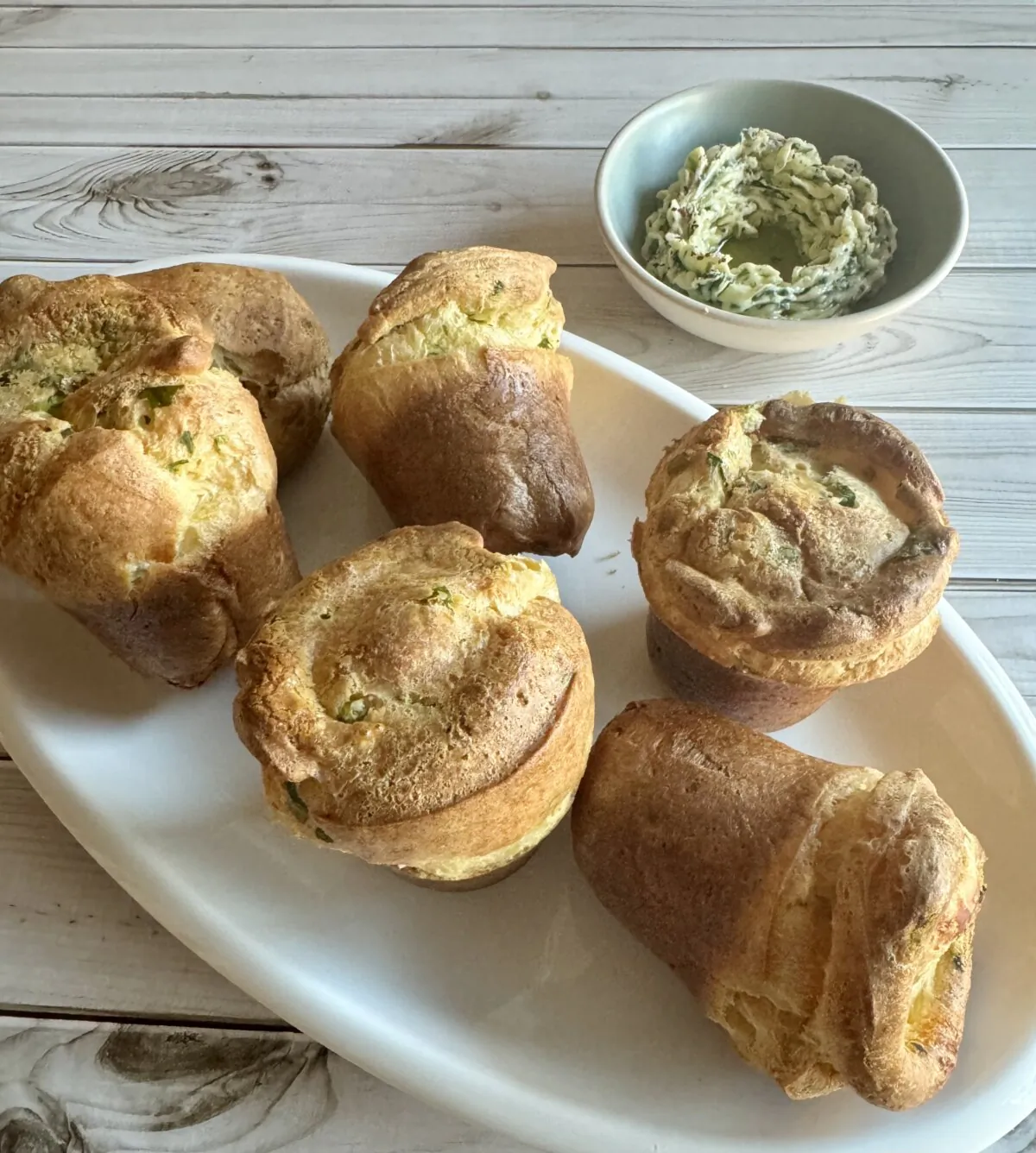 Serve popovers with butter seasoned with herbs and chile salt. (JeanMarie Brownson/TCA)