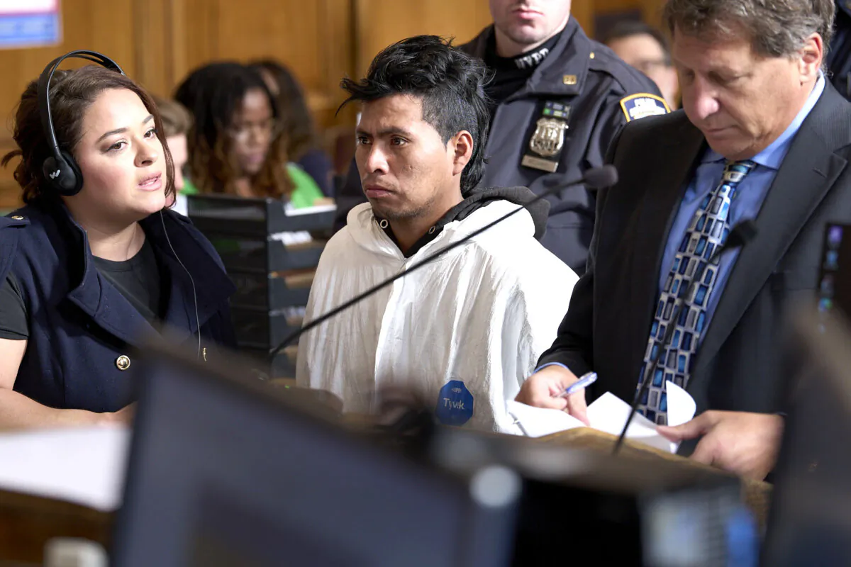 Sebastian Zapeta, accused of setting a woman on fire inside a New York City subway train, appears in court in New York on Dec. 24, 2024. (Curtis Means via Pool/AP Photo)