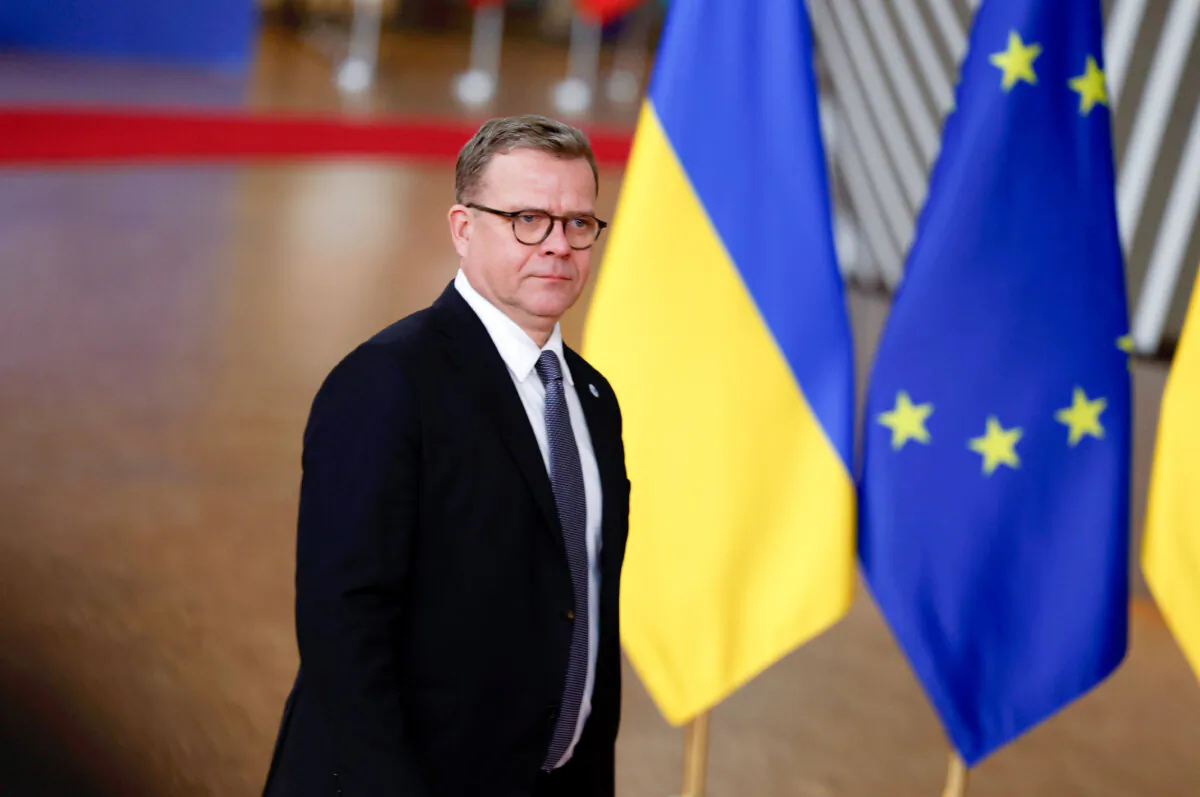 Finland's Prime Minister Petteri Orpo arrives for an EU summit at the European Council building in Brussels on Dec. 19, 2024. (Geert Vanden Wijngaert/AP Photo)