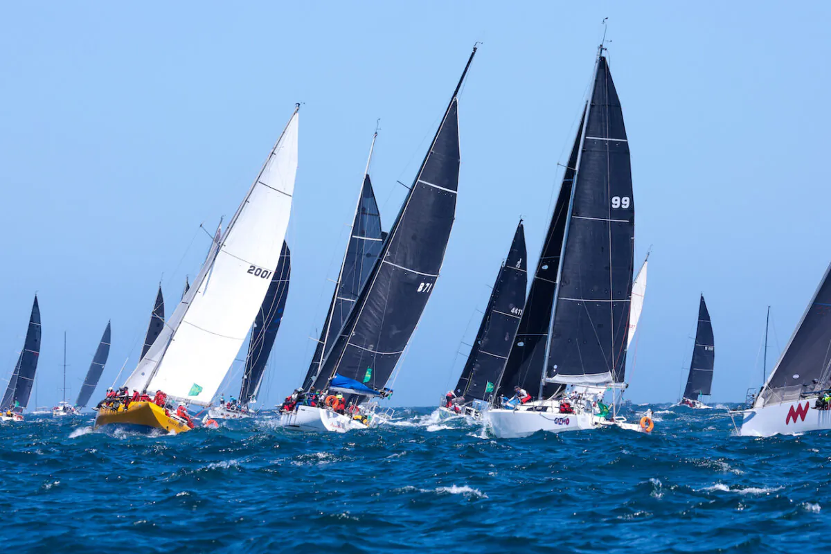 Yachts compete at the start of the during the 2024 Sydney Hobart Yacht Race in Sydney, Australia on Dec. 26, 2024. (AAP Image/Mark Evans)