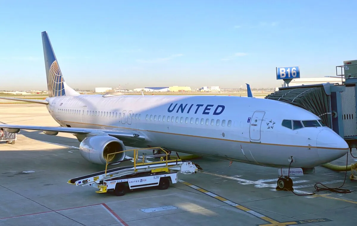 A United Airlines plane at the gate at Chicago OHare International airport (ORD) in Chicago on Oct. 5, 2020. (Daniel Slim/AFP via Getty Images)