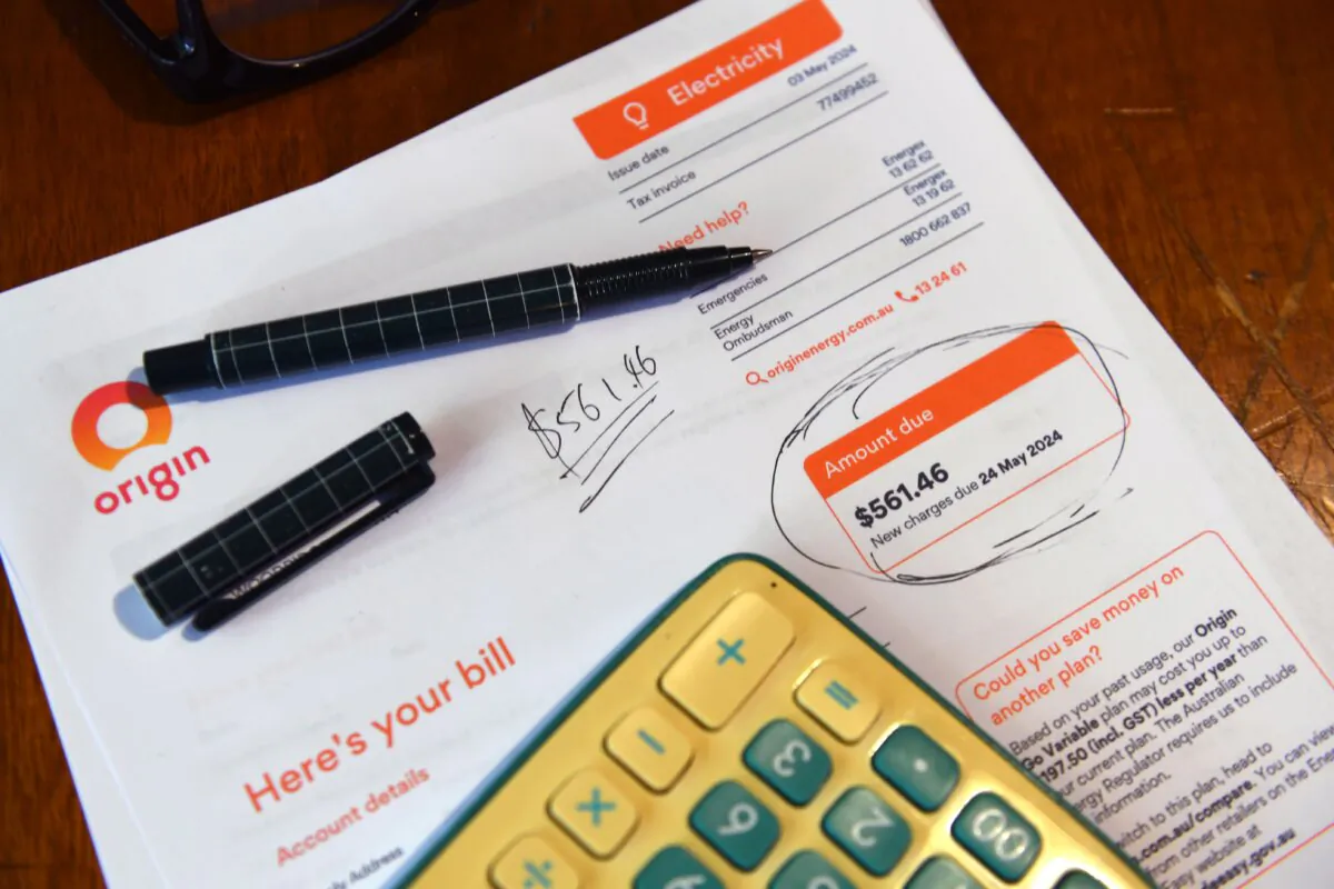 A stock image of a residential electricity bill in Brisbane, Australia on May 15, 2024. (AAP Image/Jono Searle)