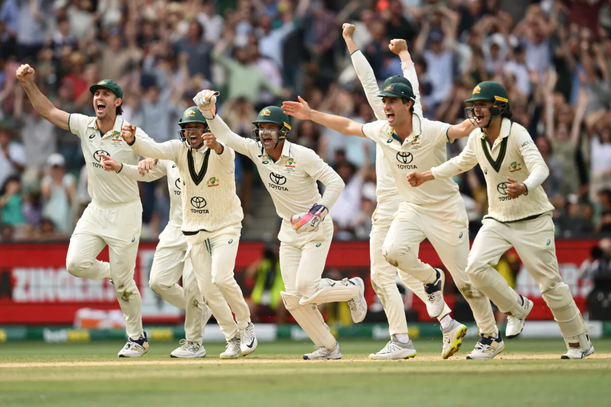 Australia players celebrate victory during day five of the Men's Fourth Test Match in the series between Australia and India at Melbourne Cricket Ground in Australia on Dec. 30, 2024. (Quinn Rooney/Getty Images)