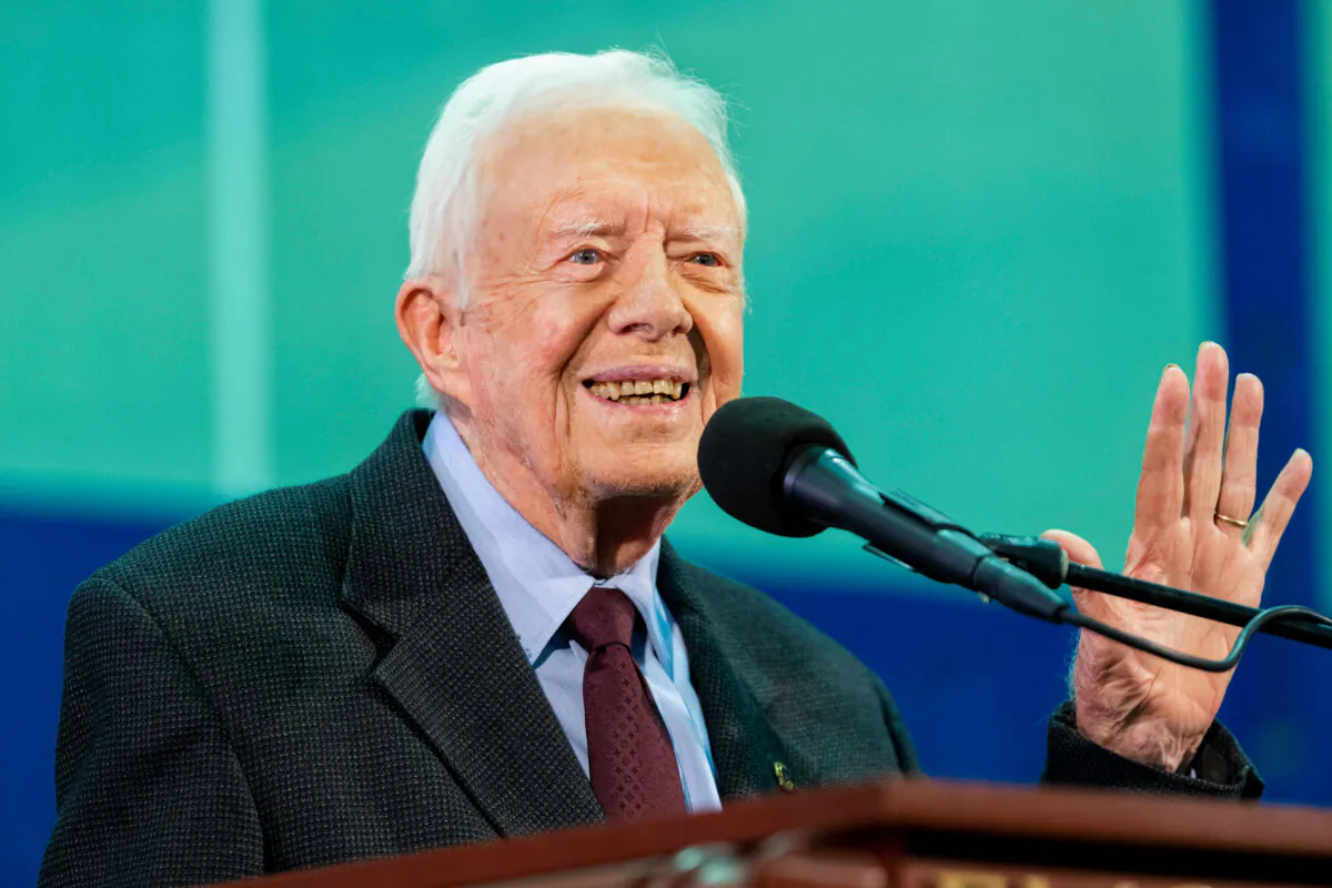 Former President Jimmy Carter during an annual Carter Town Hall held at Emory University in Atlanta on Sept. 18, 2019. (John Amis/AP Photo)