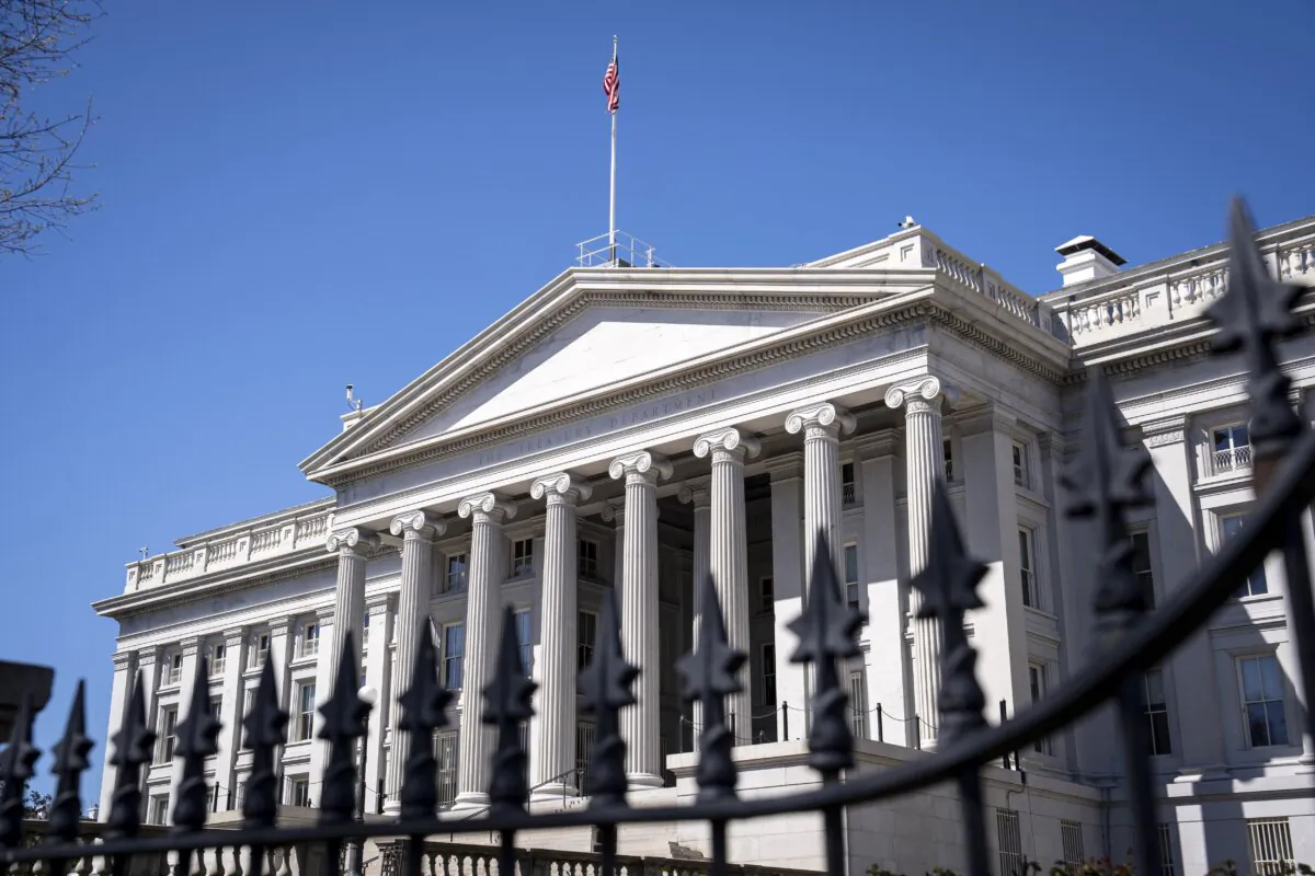 The Treasury Department in Washington on March 25, 2024. (Madalina Vasiliu/The Epoch Times)