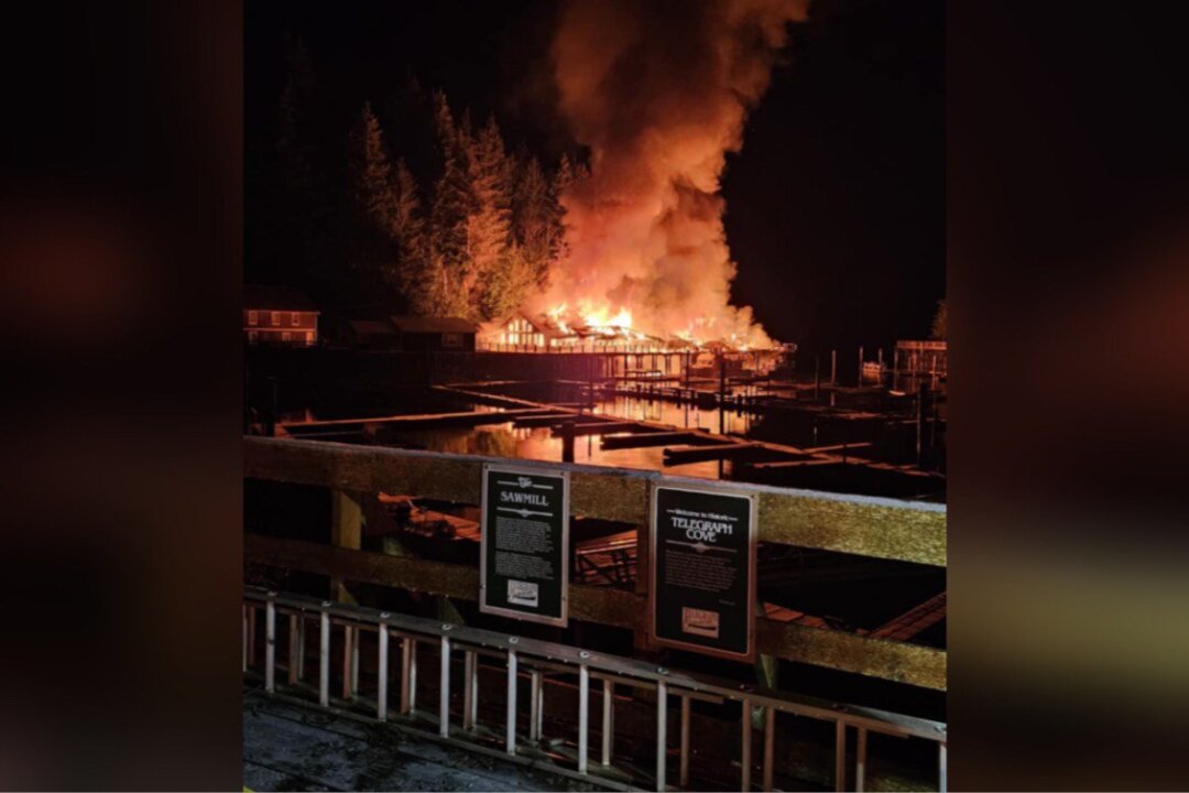 Devastating Loss: Fire Engulfs Telegraph Cove Boardwalk on Vancouver Island