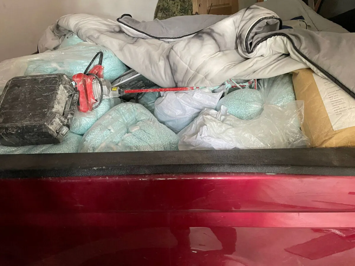 The contents of a vehicle are displayed after Mexican authorities conducted a joint operation, seizing fentanyl, at an unknown location, in this social media image released on Dec. 4, 2024. (Omar H Garcia Harfuch via Reuters)
