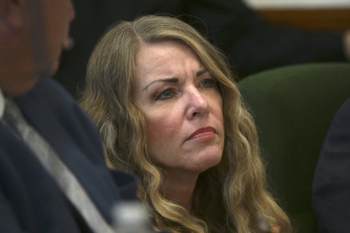 Lori Vallow Daybell sits during her sentencing hearing at the Fremont County Courthouse in St. Anthony, Idaho, July 31, 2023. (Tony Blakeslee via AP Pool)