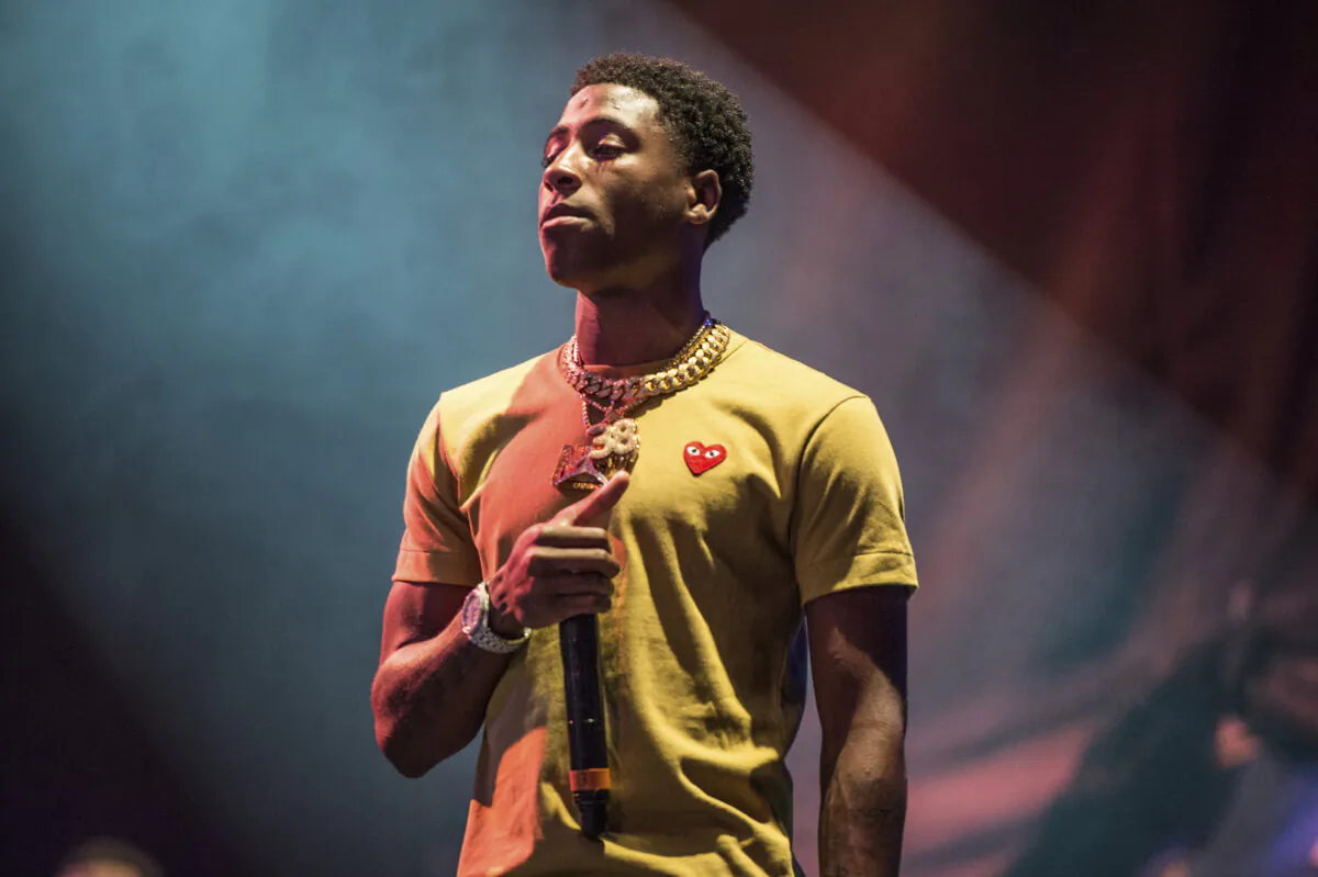 NBA YoungBoy performs at the Lil' WeezyAna Fest at Champions Square in New Orleans on Aug. 25, 2017. (Amy Harris/Invision/AP)