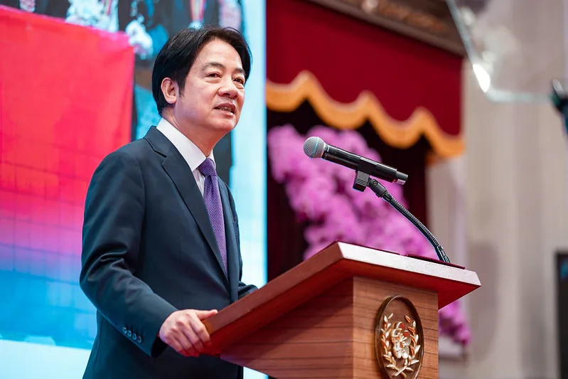 Taiwanese President Lai Ching-te delivers his 2025 New Year's Day address in Taipei, Taiwan, on Jan. 1, 2025. (Taiwan’s Presidential Office Building) 