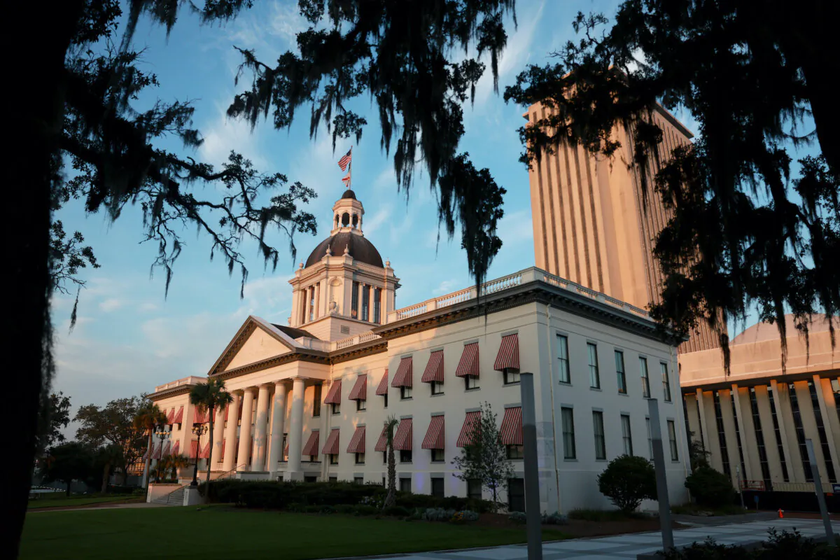 The Florida Historic Capitol sits near the 22-story New Capitol building, which together are part of the Capitol Complex in Tallahassee, Fla., on July 26, 2023. (Joe Raedle/Getty Images)