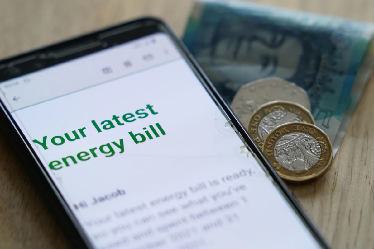 File photo of an online energy bill from Feb. 3, 2022. (Jacob King/PA Wire)
