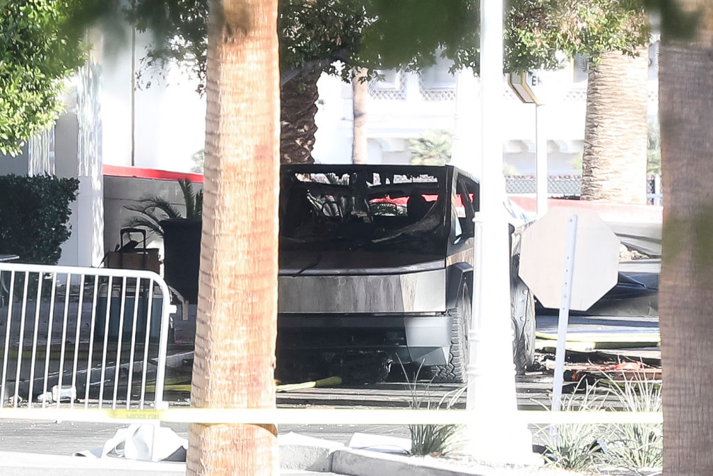 View of Trump Las Vegas Hotel Where Tesla Cybertruck Fire Occurred