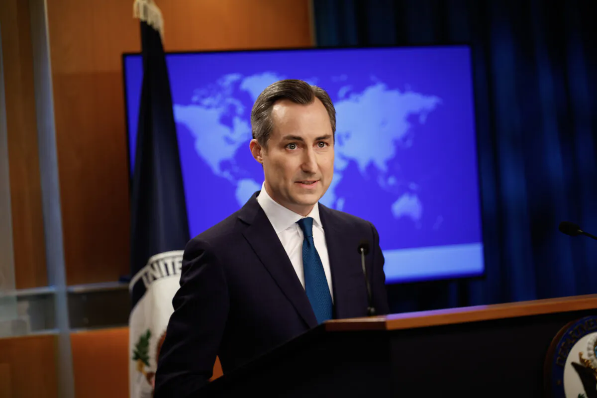 State Department spokesperson Matthew Miller speaks at the State Department in Washington on Oct. 01, 2024. (Kevin Dietsch/Getty Images)