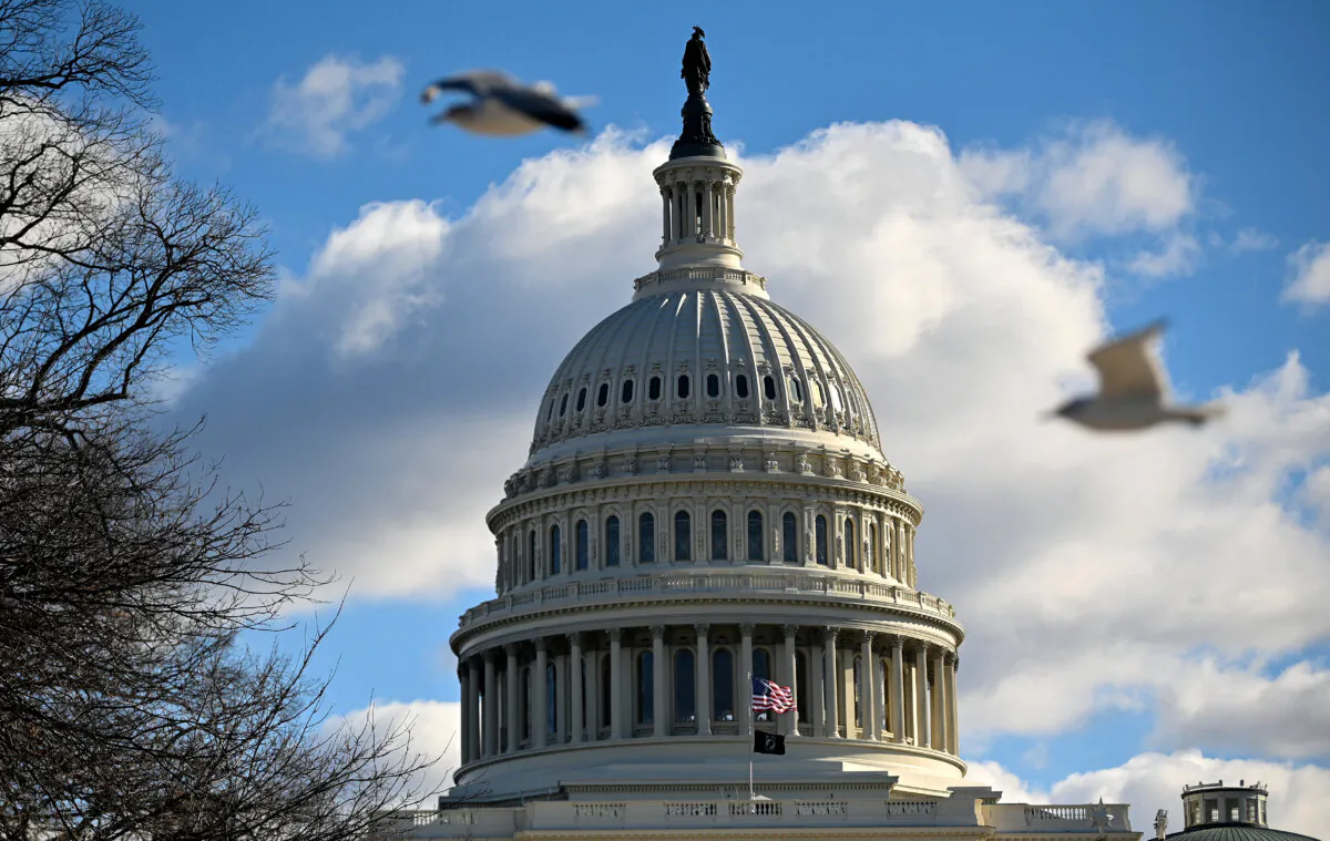 The US Capitol is seen on December 21, 2024 in Washington, DC. US President Joe Biden signed a funding bill Saturday, the White House said, averting a Christmastime government shutdown after negotiations in Congress went down to the wire overnight. (Photo by Richard PIERRIN / AFP)