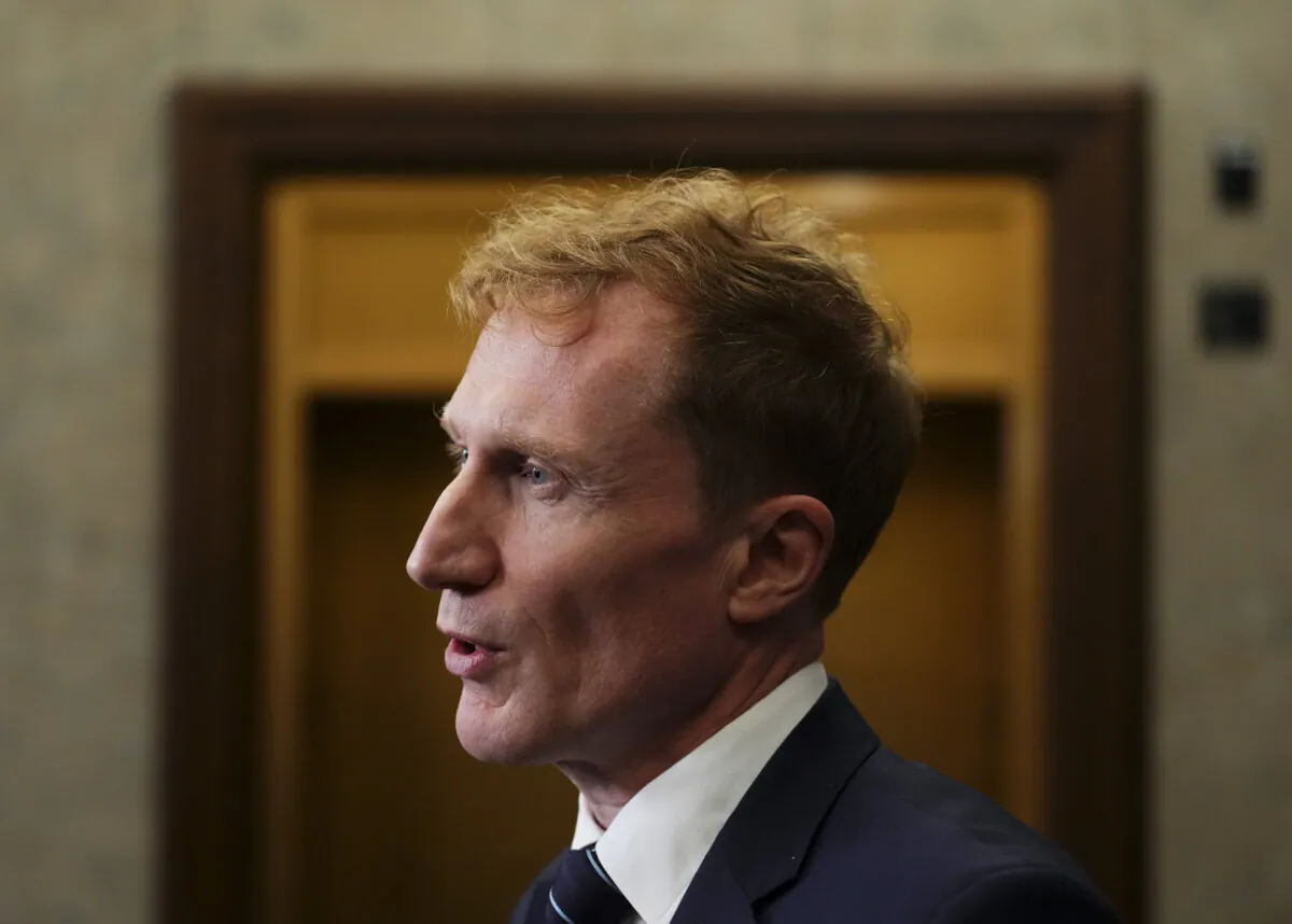 Immigration, Refugees and Citizenship Minister Marc Miller speaks to reporters in the foyer of the House of Commons on Parliament Hill in Ottawa on Oct. 31, 2024. (The Canadian Press/Sean Kilpatrick)