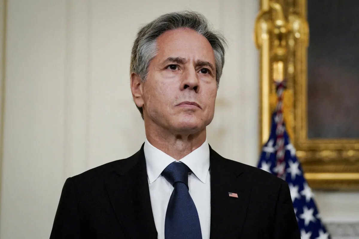 Secretary of State Antony Blinken at the White House on Oct. 7, 2023. (Elizabeth Frantz/Reuters)