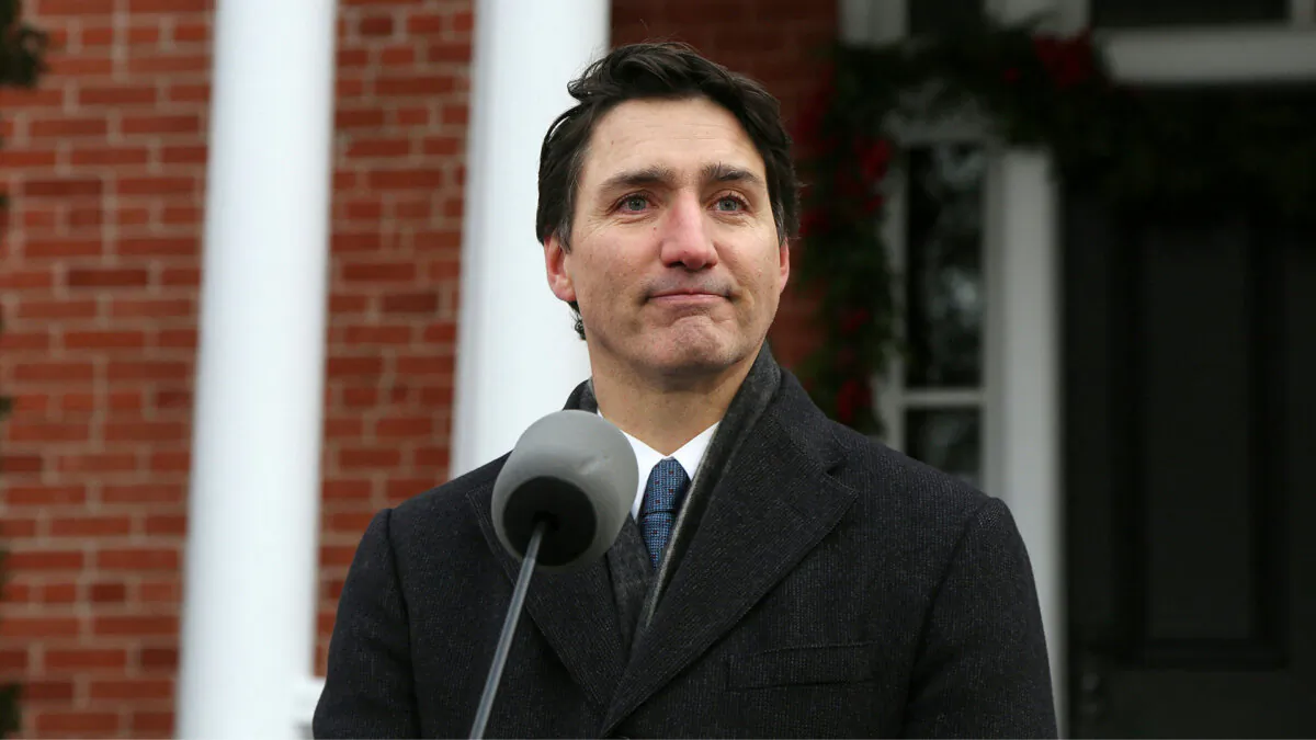 Prime Minister Justin Trudeau speaks during a news conference at Rideau Cottage in Ottawa on Jan. 6, 2025. (Dave Chan/AFP via Getty Images)