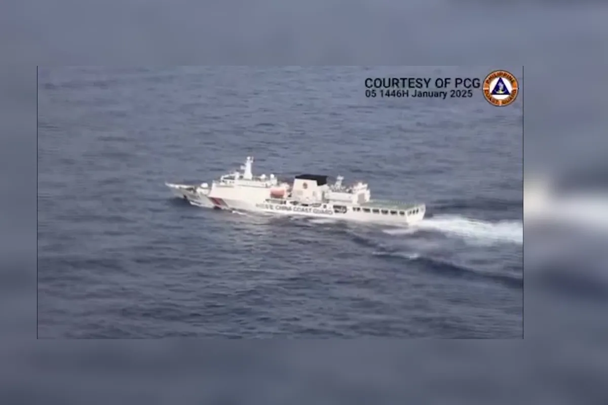 China's largest coast guard vessel 5901 in Philippine exclusive economic zone in the South China Sea on Jan. 5, 2025. (Philippine Coast Guard via Reuters)