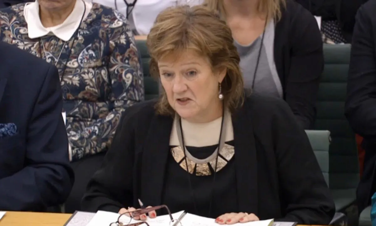 Professor Alexis Jay, chair of the Independent Inquiry into Child Sexual Abuse, gives evidence to the Commons Home Affairs Committee at Portcullis House, London, in an undated file photo. (PA)