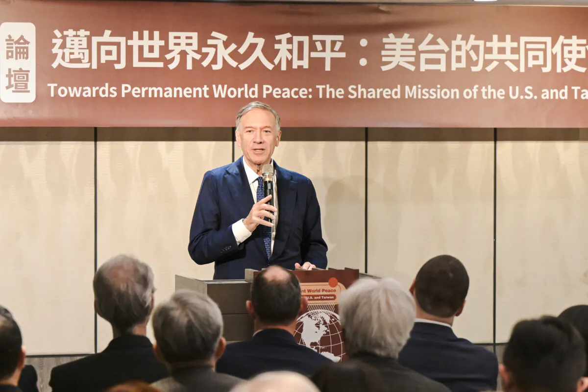 Former Secretary of State Mike Pompeo speaks at a forum in Taipei, Taiwan, on Jan. 6, 2025. (Song Bi-lung/The Epoch Times)
