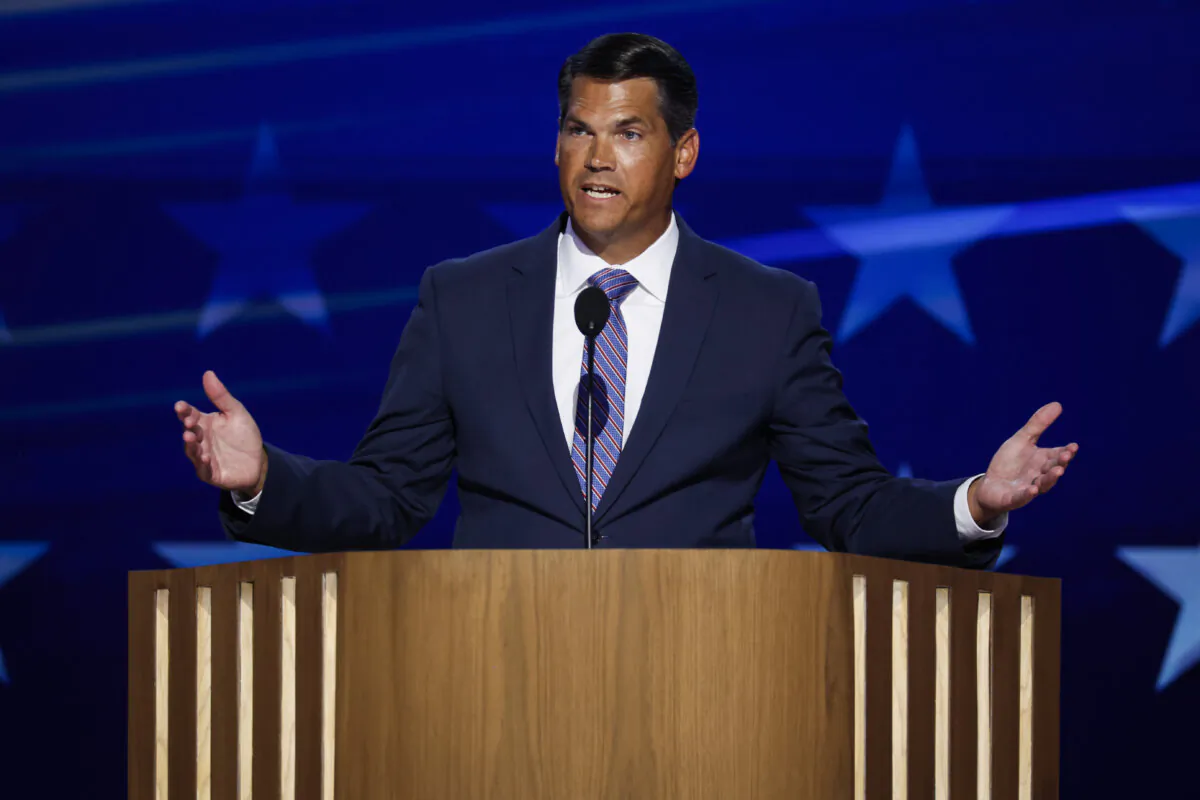 Former Georgia Lt. Gov. Geoff Duncan speaks during the third day of the Democratic National Convention at the United Center in Chicago on Aug. 21, 2024. (Chip Somodevilla/Getty Images)