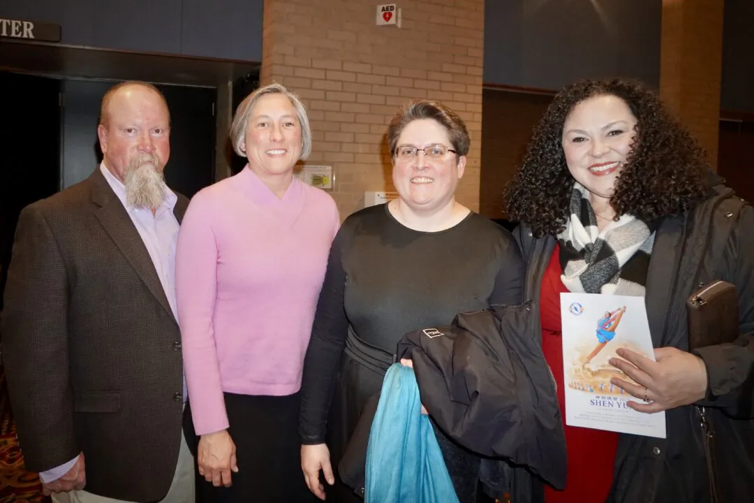 Randa Jesko (2nd R) and her friends enjoyed Shen Yun's evening performance at the Amarillo Civic Center on Jan. 7, 2025. (Sonia Wu/The Epoch Times)