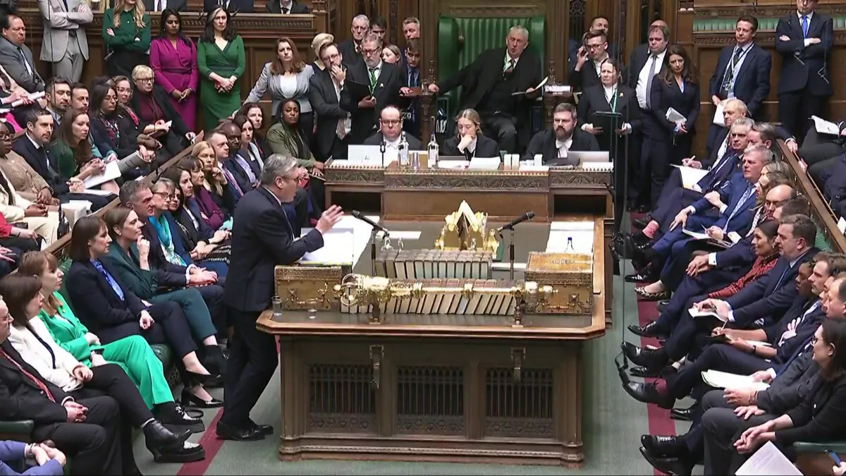 Prime Minister Sir Keir Starmer speaks during Prime Minister's Questions in the House of Commons, London on Jan. 8, 2025 (House of Commons/PA)