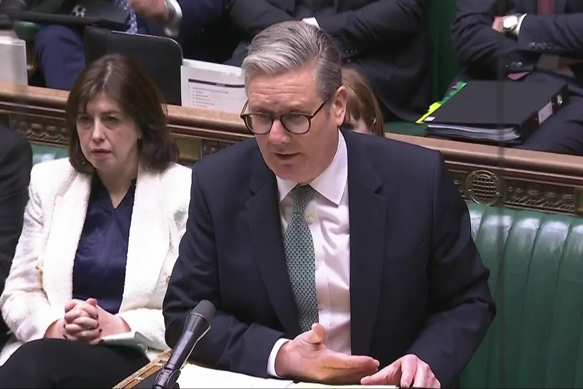 Screen grab of Prime Minister Sir Keir Starmer speaking during Prime Minister's Questions in the House of Commons, London, on Jan. 8, 2025. (PA)