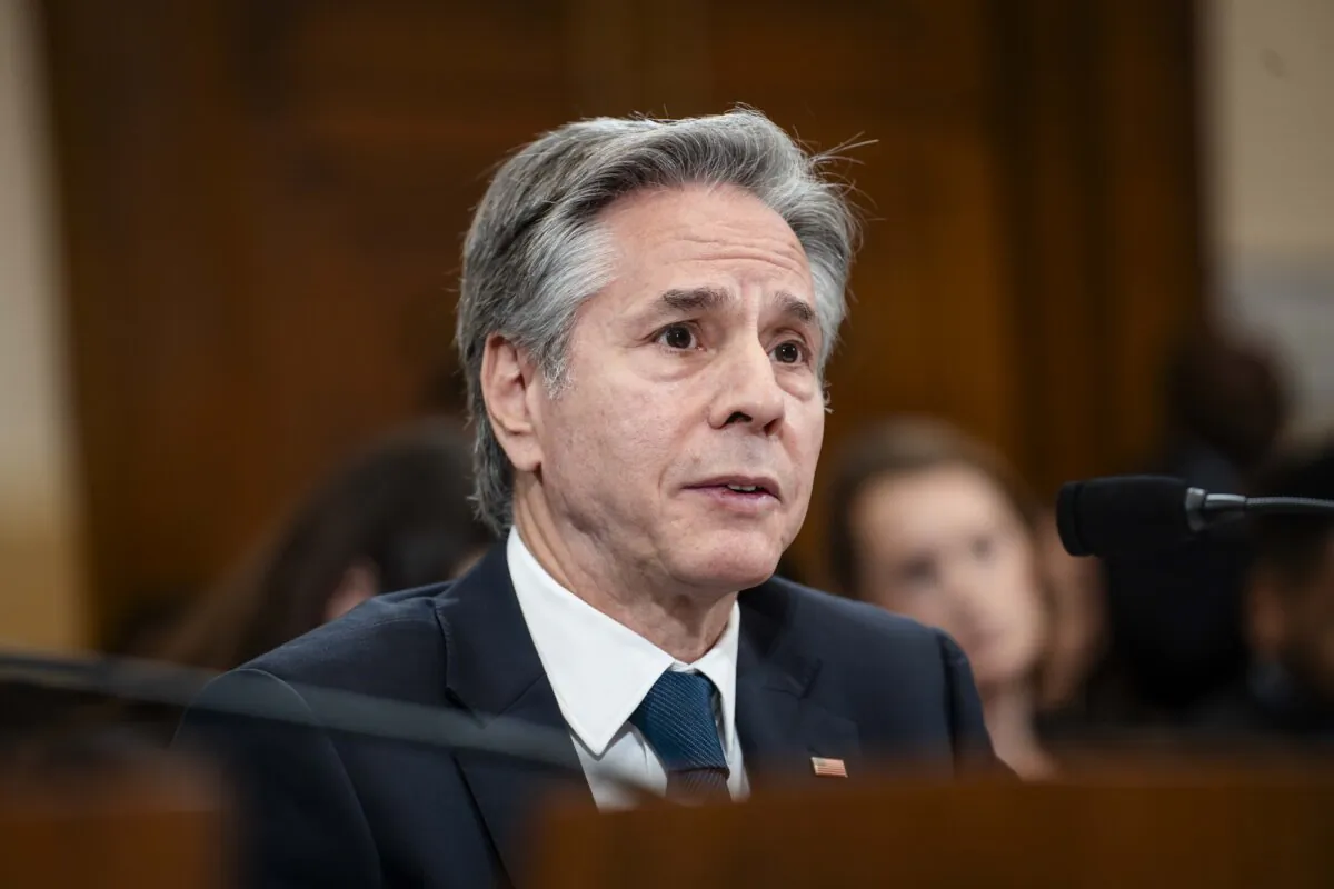 Secretary of State Antony Blinken testifies before the Foreign Affairs Committee on Capitol Hill in Washington on Dec. 11, 2024. (Madalina Vasiliu/The Epoch Times)